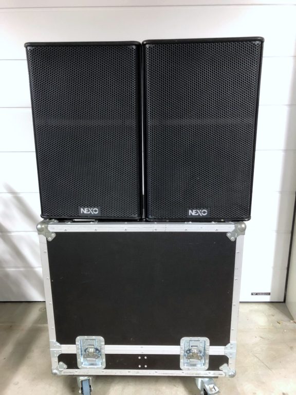 Nexo PS15-R2 pair in double flight case – Gearwise – AV & Stage Equipment