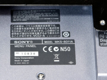 Sony MKS-8011A Menu Panel