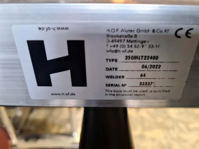 HOF 350MLT2 black prerigg truss 2,4m w/dolly - Image 5
